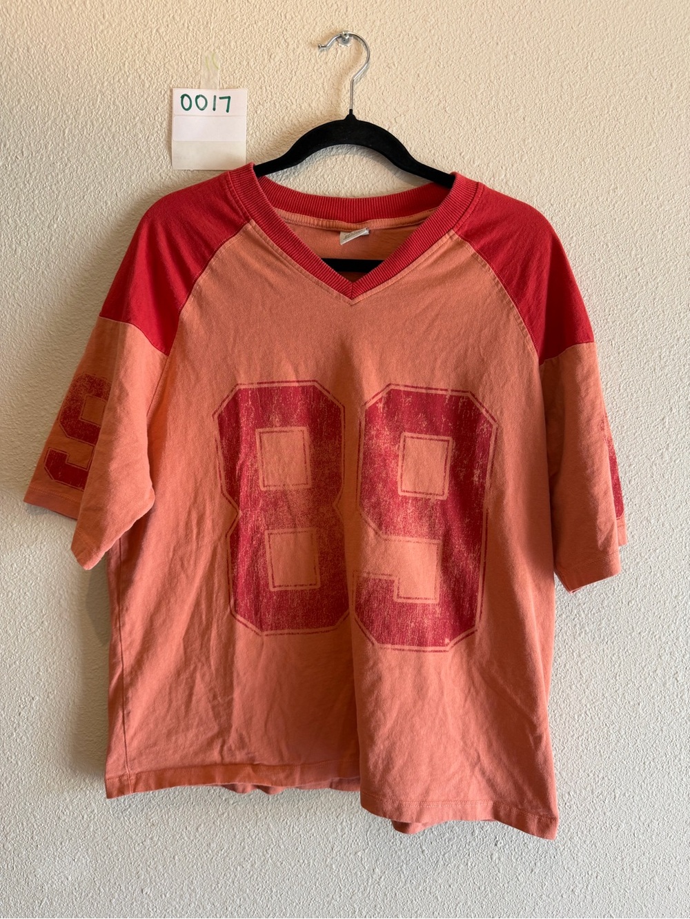 Vintage Urban Outfitters 88 Football Jersey Tee Size M Peach Red Y2K Sporty